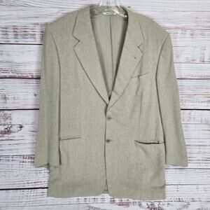 Canali Blazer Mens 52 Large Beige Silk Wool Nylon Made Italy Sport Coat Jacket